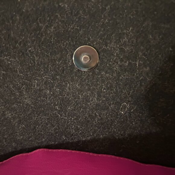 Bruno Magli Black Wool & Fuchsia Leather Handbag - Picture 15 of 16